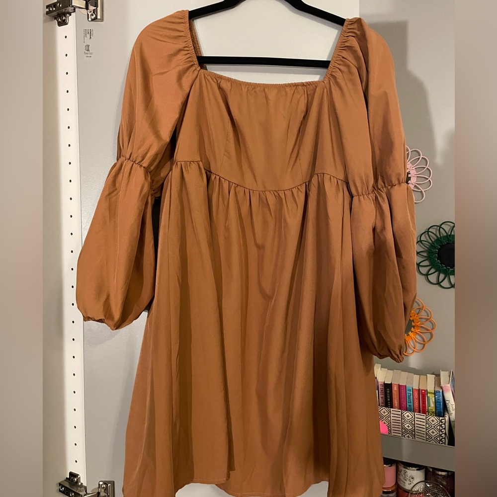 Brown flowy dress